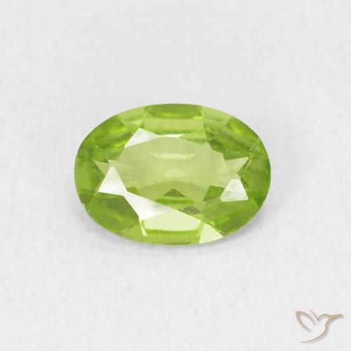 0.72ct Naturale Verde acceso Peridoto, Ovale, VVS-VS