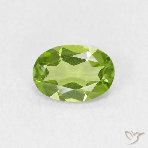 0.76ct Naturale Verde medio Peridoto, Ovale, VVS-VS