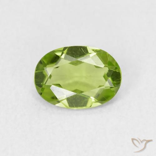 0.80ct Naturale Verde medio Peridoto, Ovale, VVS-VS