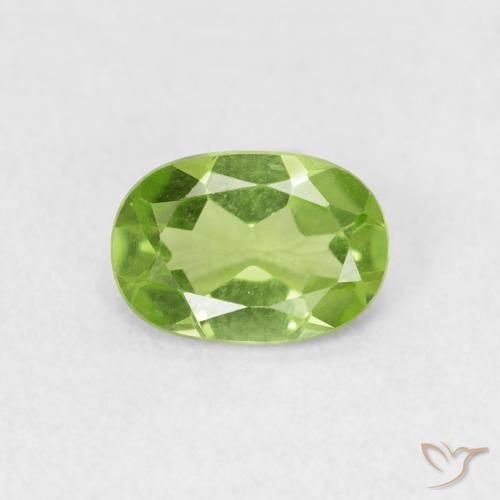0.77ct Naturale Verde acceso Peridoto, Ovale, VVS-VS