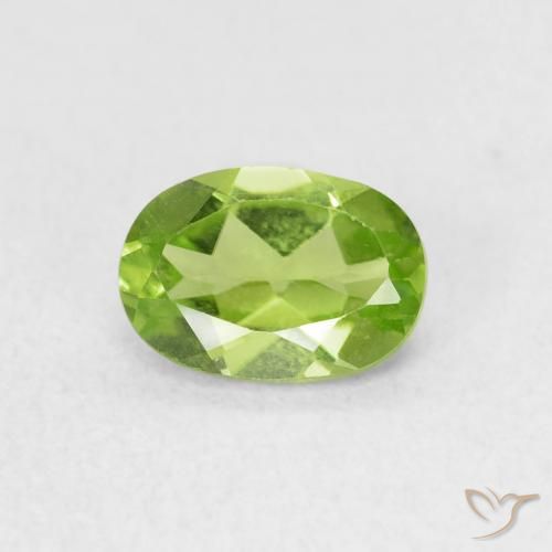 0.90ct Naturale Verde medio Peridoto, Ovale, VVS-VS