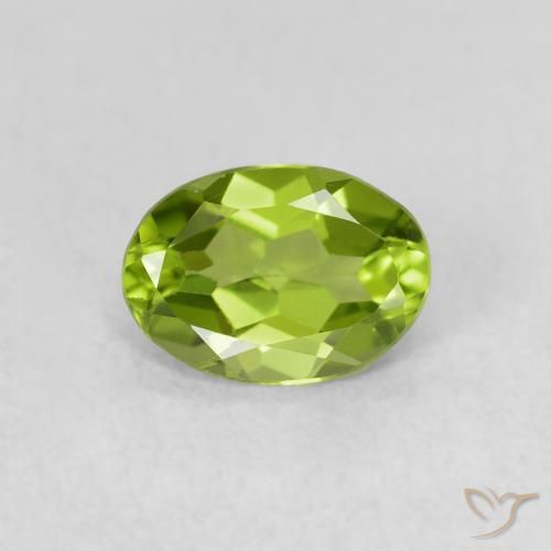 0.83ct Naturale Verde acceso Peridoto, Ovale, VS