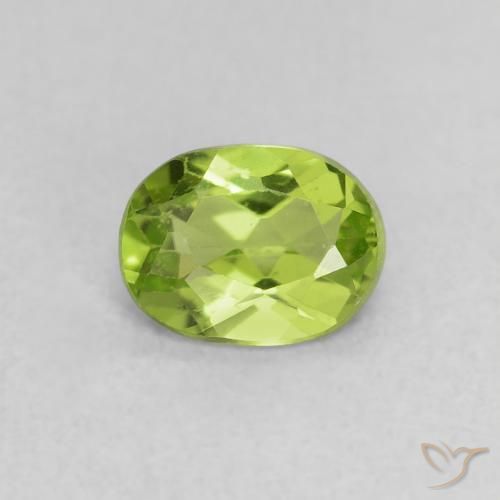0.68ct Naturale Verde acceso Peridoto, Ovale, VS