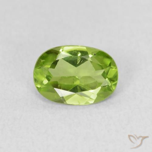 0.79ct Naturale Verde acceso Peridoto, Ovale, VS