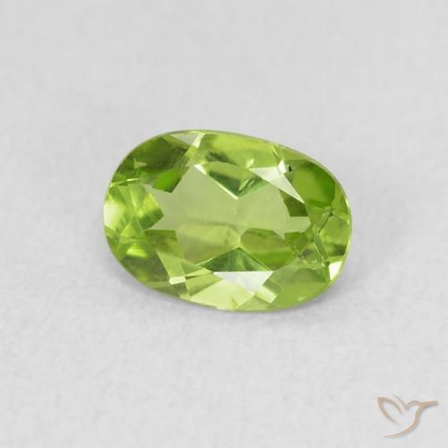 Peridoto Verde acceso naturale da 0.79 ct, Ovale, VS