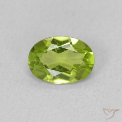 0.84ct Naturale Verde acceso Peridoto, Ovale, VVS-VS