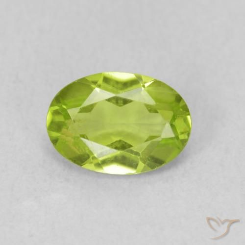 0.84ct Naturale Verde giallastro vivace Peridoto, Ovale, VS