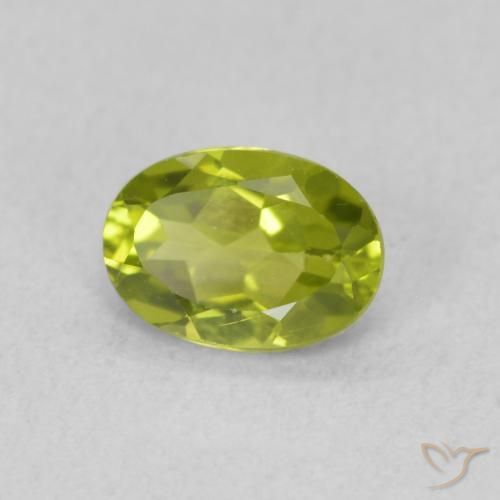 Peridoto Verde acceso naturale da 0.82 ct, Ovale, VS