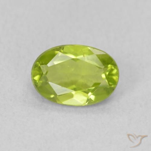 0.89ct Naturale Verde brillante Peridoto, Ovale, VS