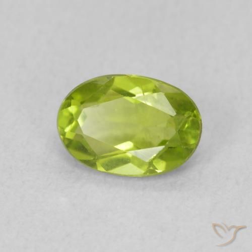 Peridoto Verde brillante naturale da 0.89 ct, Ovale, VS
