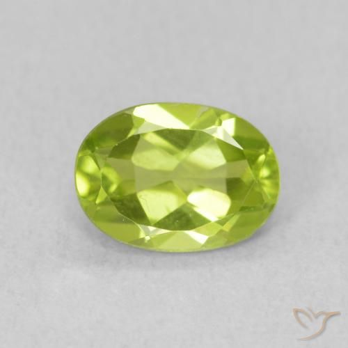 0.89ct Naturale Verde brillante Peridoto, Ovale, VS