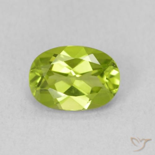 0.90ct Naturale Verde medio Peridoto, Ovale, VS
