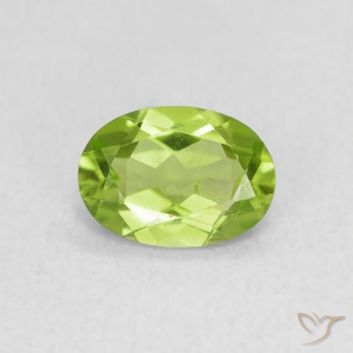 0.83ct Naturale Verde acceso Peridoto, Ovale, VS