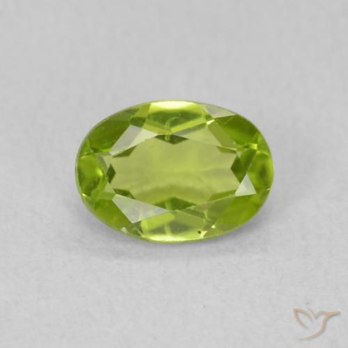 0.83ct Naturale Verde acceso Peridoto, Ovale, VS