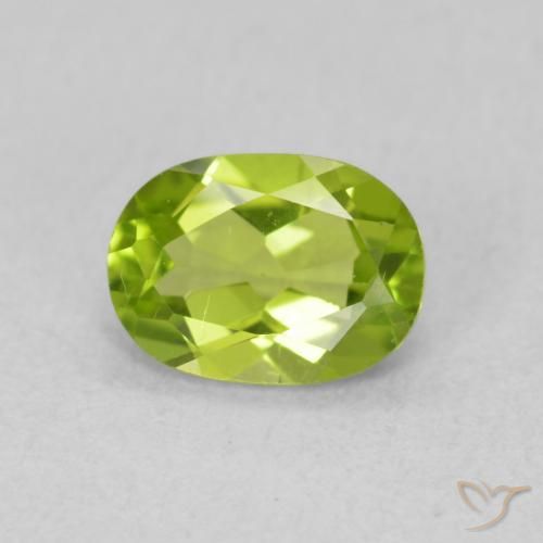 0.89ct Naturale Verde brillante Peridoto, Ovale, VS