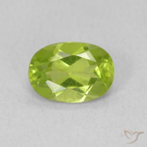 0.86ct Naturale Verde brillante Peridoto, Ovale, VS