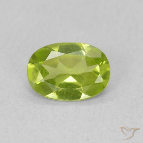 0.73ct Naturale Verde brillante Peridoto, Ovale, VS