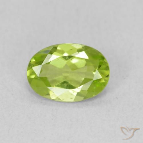 0.77ct Naturale Verde chiaro e vivace Peridoto, Ovale, VS