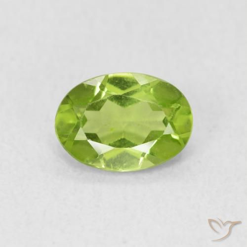 0.90ct Naturale Verde medio Peridoto, Ovale, VS