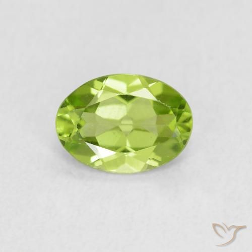 0.72ct Naturale Verde chiaro e vivace Peridoto, Ovale, VS