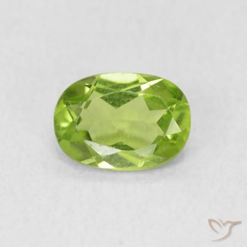 0.90ct Naturale Verde chiaro e vivace Peridoto, Ovale, VS