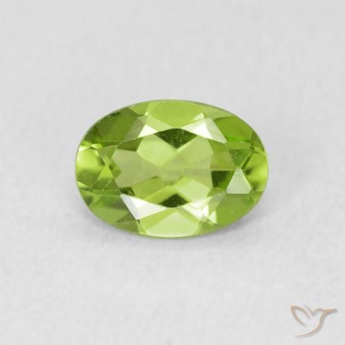 0.79ct Naturale Verde acceso Peridoto, Ovale, VS