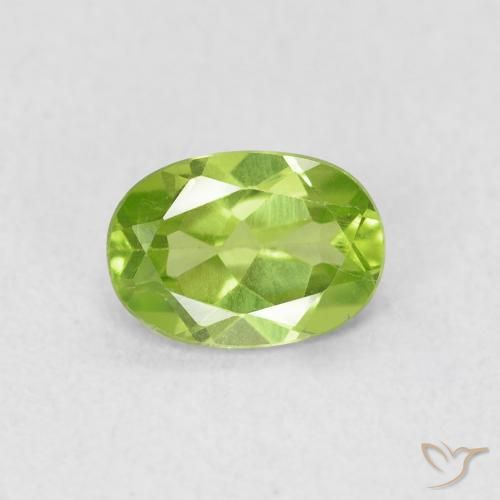 0.83ct Naturale Verde acceso Peridoto, Ovale, VS