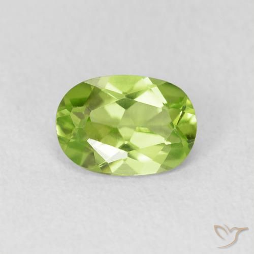 0.85ct Naturale Verde giallastro Peridoto, Ovale, VVS-VS