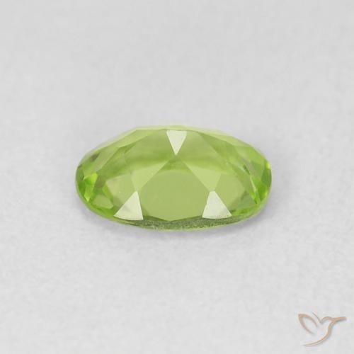 Peridoto Verde giallastro naturale da 0.85 ct, Ovale, VVS-VS