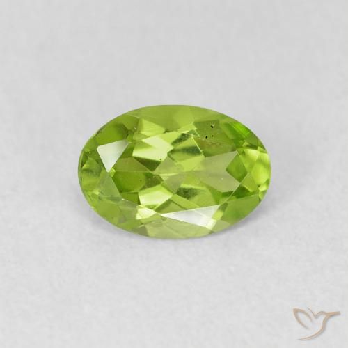 0.73ct Naturale Verde giallastro Peridoto, Ovale, VS