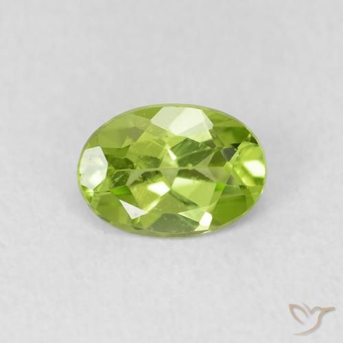 0.79ct Naturale Verde brillante Peridoto, Ovale, VS