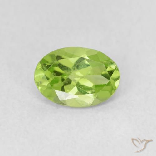 0.78ct Naturale Verde acceso Peridoto, Ovale, VS