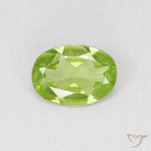 0.76ct Naturale Verde chiaro e vivace Peridoto, Ovale, VVS-VS