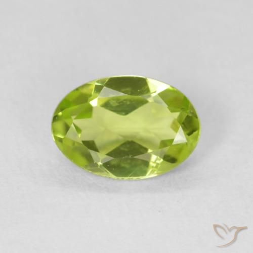 0.75ct Naturale Verde brillante Peridoto, Ovale, VS