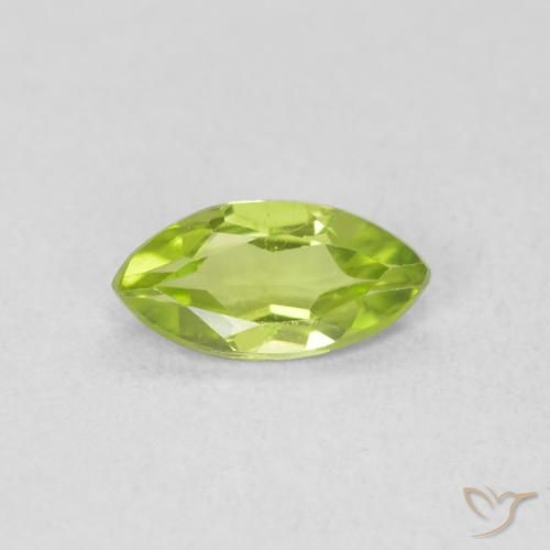0.56ct Naturale Verde brillante Peridoto, Taglio marquise, VS