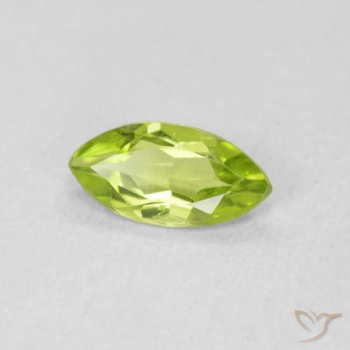 Peridoto Verde brillante naturale da 0.56 ct, Taglio marquise, VS