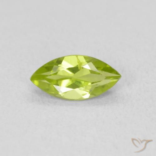 0.65ct Naturale Verde giallastro Peridoto, Taglio marquise, VS