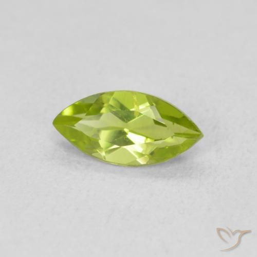 Peridoto Verde giallastro naturale da 0.65 ct, Taglio marquise, VS