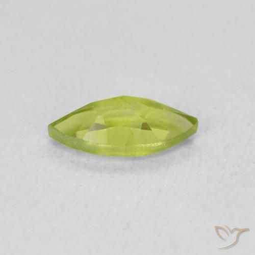 Peridoto Verde giallastro naturale da 0.65 ct, Taglio marquise, VS