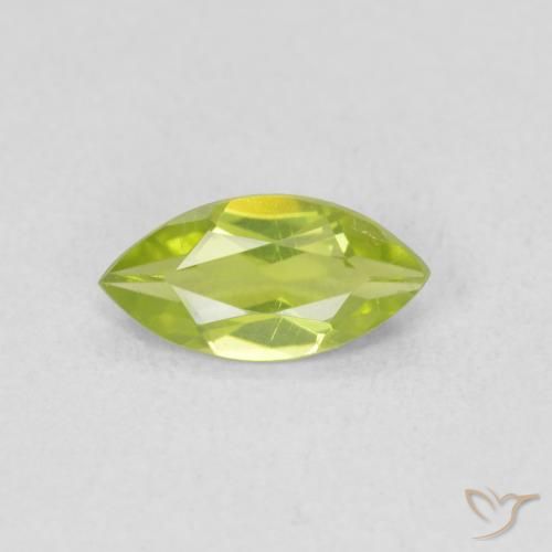 0.57ct Naturale Verde brillante Peridoto, Taglio marquise, VS