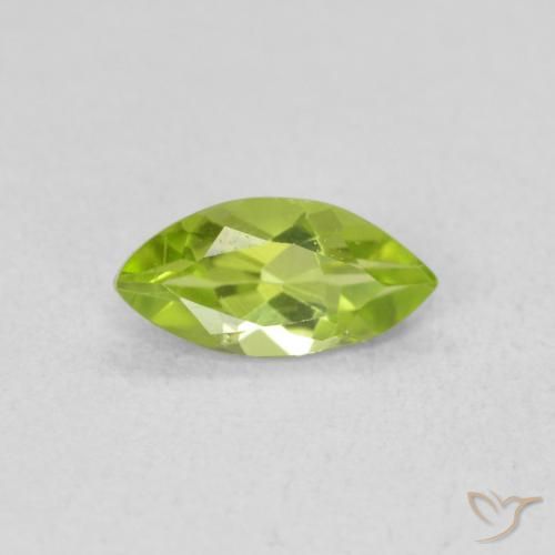 0.60ct Naturale Verde medio Peridoto, Taglio marquise, VS