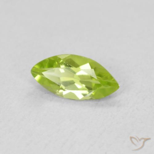 Peridoto Verde medio naturale da 0.60 ct, Taglio marquise, VS