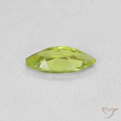 Peridoto Verde medio naturale da 0.60 ct, Taglio marquise, VS