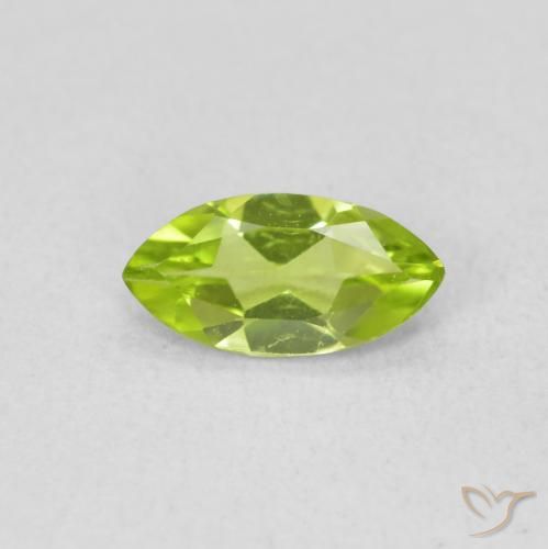 0.54ct Naturale Verde giallastro vivace Peridoto, Taglio marquise, VS