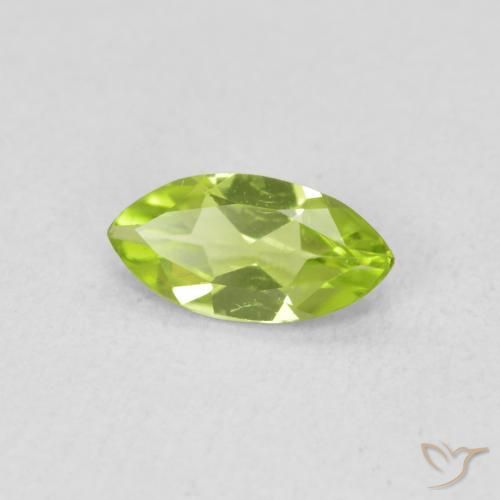 Peridoto Verde giallastro vivace naturale da 0.54 ct, Taglio marquise, VS