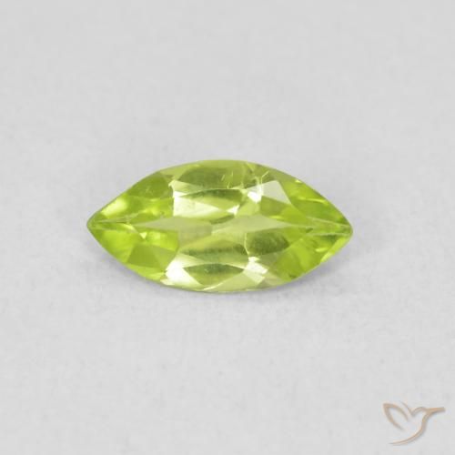 0.47ct Naturale Verde medio Peridoto, Taglio marquise, VS