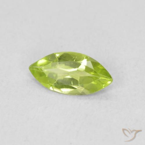 Peridoto Verde medio naturale da 0.47 ct, Taglio marquise, VS
