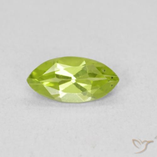 0.55ct Naturale Verde brillante Peridoto, Taglio marquise, VS