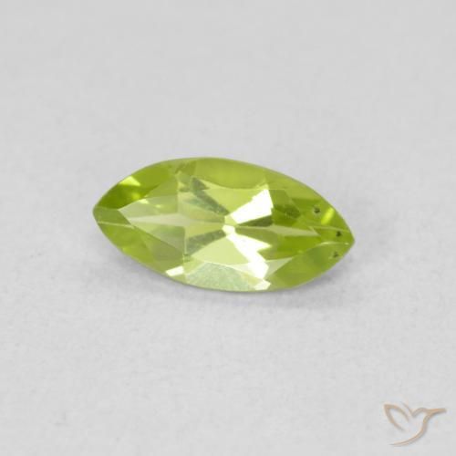 Peridoto Verde brillante naturale da 0.55 ct, Taglio marquise, VS