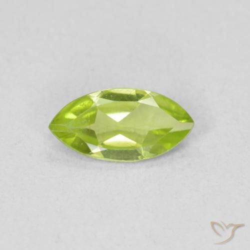 0.54ct Naturale Verde brillante Peridoto, Taglio marquise, VS